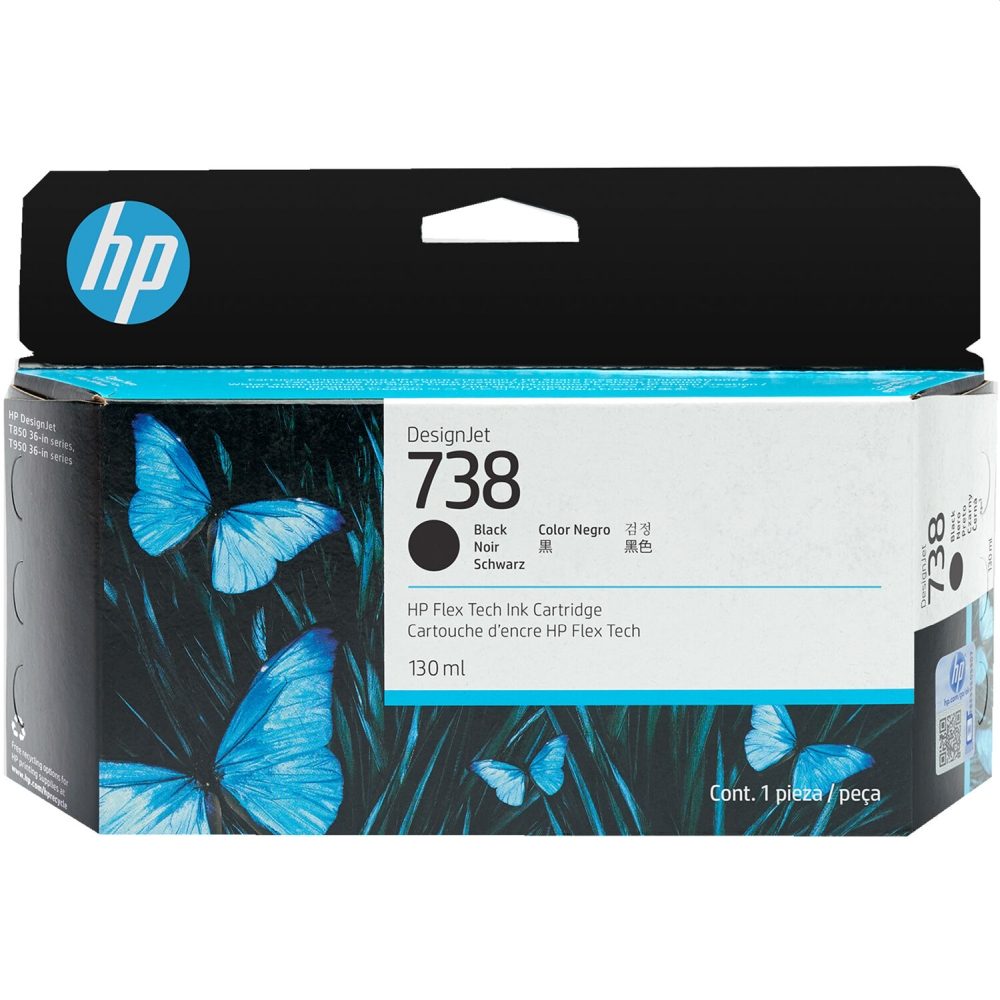 HP 738 130-ml Черно мастило за DesignJet