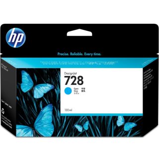 HP 728 130-ml Cyan мастило за DesignJet