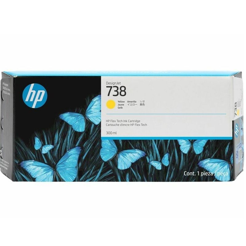 Мастило за печат HP 738 300 ml жълто, за DesignJet