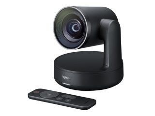 Logitech Rally Camera, Ultra HD 4K 30 fps, Motorized PTZ Camera, RightSight, RightLight, RightSound, 5x Optical Zoom, Autofocus, Black