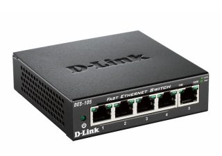D-Link 5-портов 10/100 комутатор с метален корпус за настолен монтаж