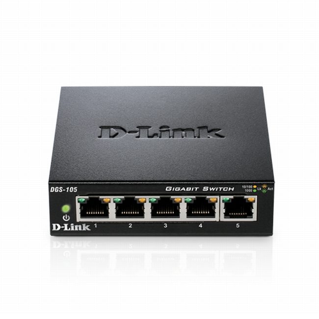 D-Link 5-портов 10/100/1000 Gigabit метален настолен комутатор