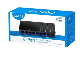 Cudy GS108 8-портов гигабитов метален суич, 8 10/100/1000M RJ45 порта, метален корпус за настолен монтаж
