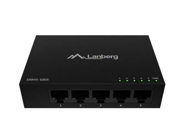 Lanberg switch DSM1-1005 5-port, 1GB/s 12V Metal case
