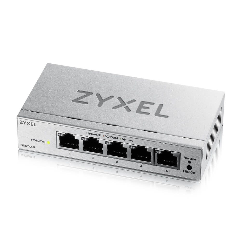 ZyXEL GS1200-5 v3, 5 Port Gigabit web-managed Desktop Switch