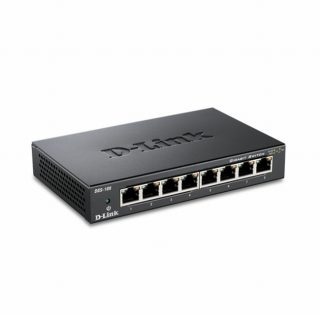 D-Link 8-портов 10/100/1000 Gigabit комутатор с метален корпус за настолен монтаж