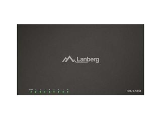 LANBERG комутатор DSM1-1008 8-портов гигабитов 12V метален корпус