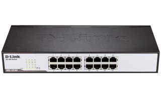 D-Link 16-Port 10/100Mbps Fast Ethernet Unmanaged Switch, rack mountable