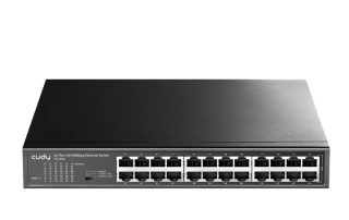 Cudy FS1024 24-портов 10/100 Mbps метален суич, 24 10/100 Mbps RJ45 порта, стоманен корпус за монтаж в rack