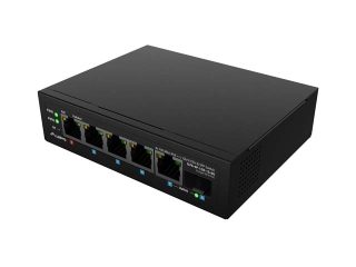 Lanberg Switch ILFE-4P-1GE-1S-90 PoE 1 x BT 3 x AT SFP/ETH DIN неуправляем Fast Ethernet