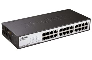 D-Link 24-портов 10/100Mbps Fast Ethernet неуправляем комутатор, rack mountable