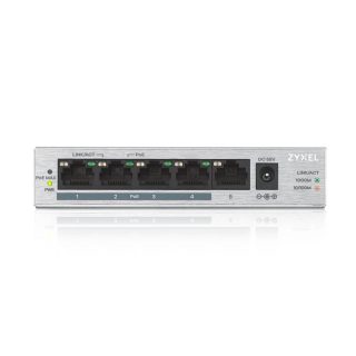ZyXEL GS1005-HP, 5 Port Gigabit PoE+ неуправляем настолен суич, 4 x PoE, 60 вата