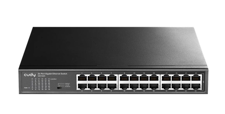 Cudy GS1024 24-портов Gigabit метален суич, 24 Gigabit RJ45 порта, стоманен корпус за монтаж в rack