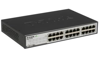 D-Link 24-портов 10/100/1000Mbps меден Gigabit Ethernet комутатор, за монтаж в rack