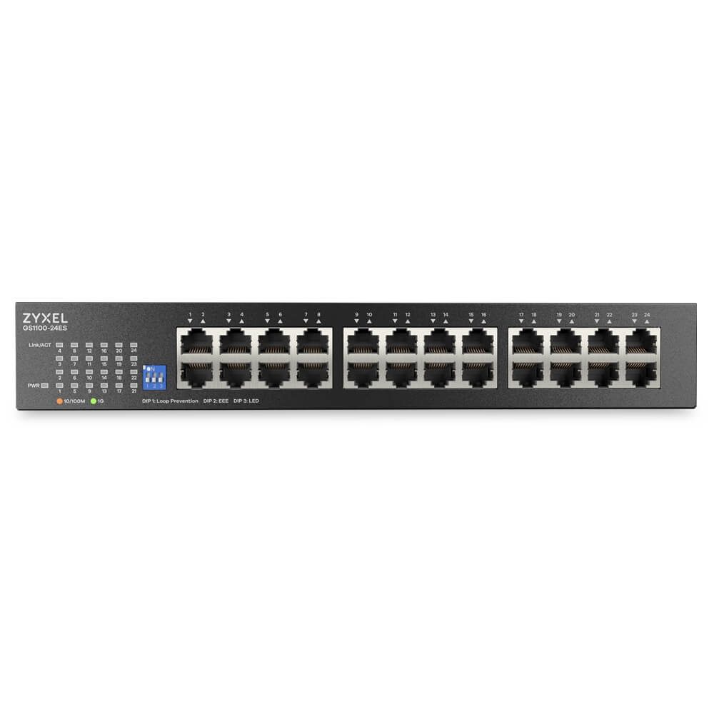 ZyXEL GS1100-24ES 24-портов Gigabit DIP селектор неуправляем суич v3