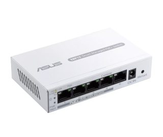 Asus Business 5Port Smart Managed Switch PoE+, ExpertWiFi EBP15, 4 ports PoE+, 60W, VLAN, QoS, Port Mirroring, wall mounting, White