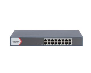 HikVision 16-портов Gigabit Smart Switch, 16 x Gigabit RJ45 порта, Link aggregation, комутационен капацитет 56 Gbps, 6 kV защита от пренапрежение