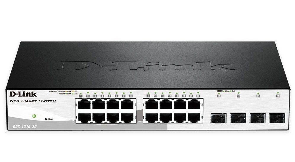 D-Link 16 10/100/1000 Base-T порта с 4 x 1000Base-T /SFP порта