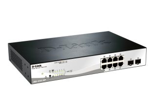 D-Link 10-портов 10/100/1000 Gigabit PoE Smart Switch с 2 SFP