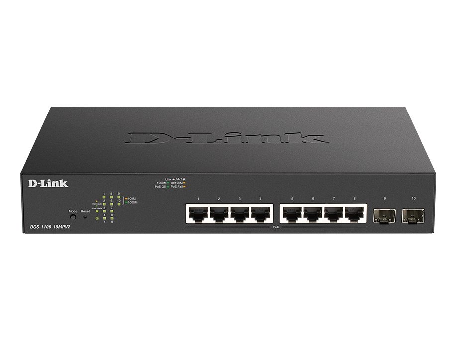 D-Link управляем комутатор с 10 порта PoE+ Gigabit