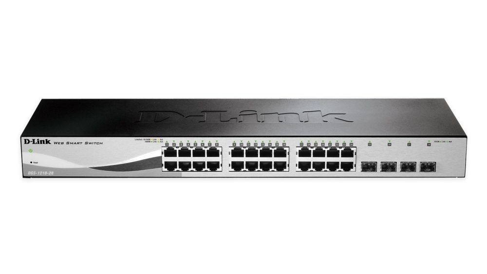 D-Link 24-портов Gigabit управляем комутатор с 4 комбо SFP порта