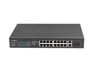 Lanberg суич, 16x 100Mb PoE+, 2x 1Gb, 1x SFP, rack 19", неуправляем gigabit ethernet, 250W