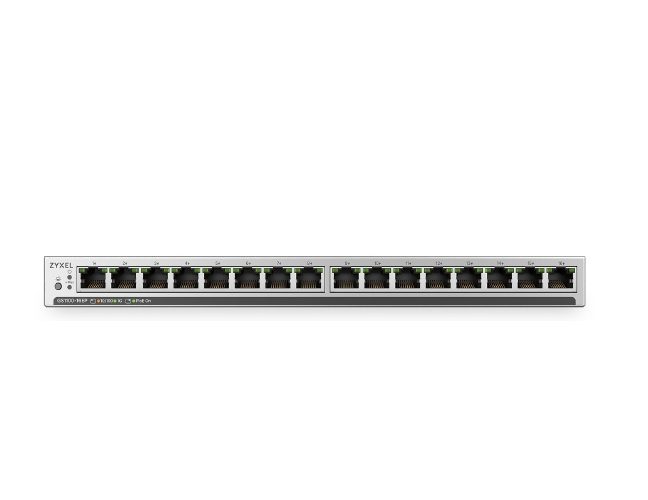 ZyXEL GS1100-16EPS Slimline Unmanaged + PoE+ 135W 16 port Gigabit Unmanaged + Switch