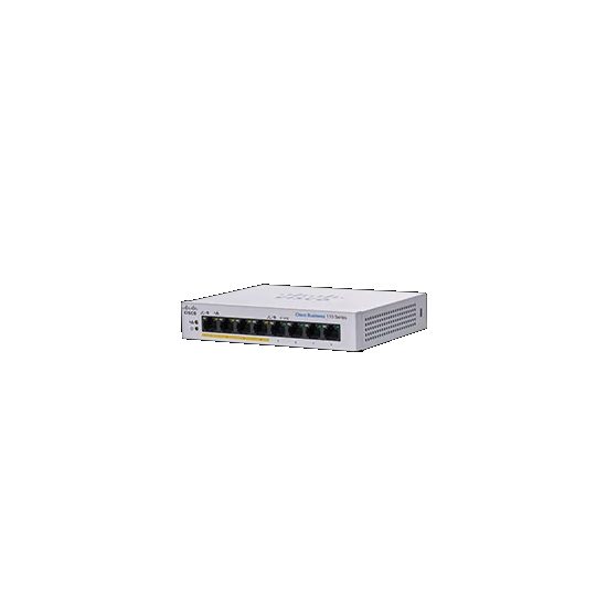Cisco CBS110 неуправляем 8-портов GE, частично PoE, настолен, външно захранване