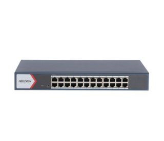 HikVision 24 Port Gigabit Smart Switch, 24 x Gigabit RJ45 порта, Link aggregation, комутационен капацитет 56 Gbps, 6 kV защита от пренапрежение