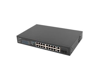 LANBERG Комутатор 16x 100 Mb PoE+/2x 1GB/1x SFP неуправляем rack 10" и 19" Gigabit Ethernet 150W