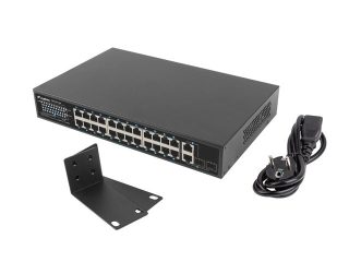 Lanberg комутатор 24x 100Mbps PoE+/2x combo rack 19" gigabit ethernet 360W v2