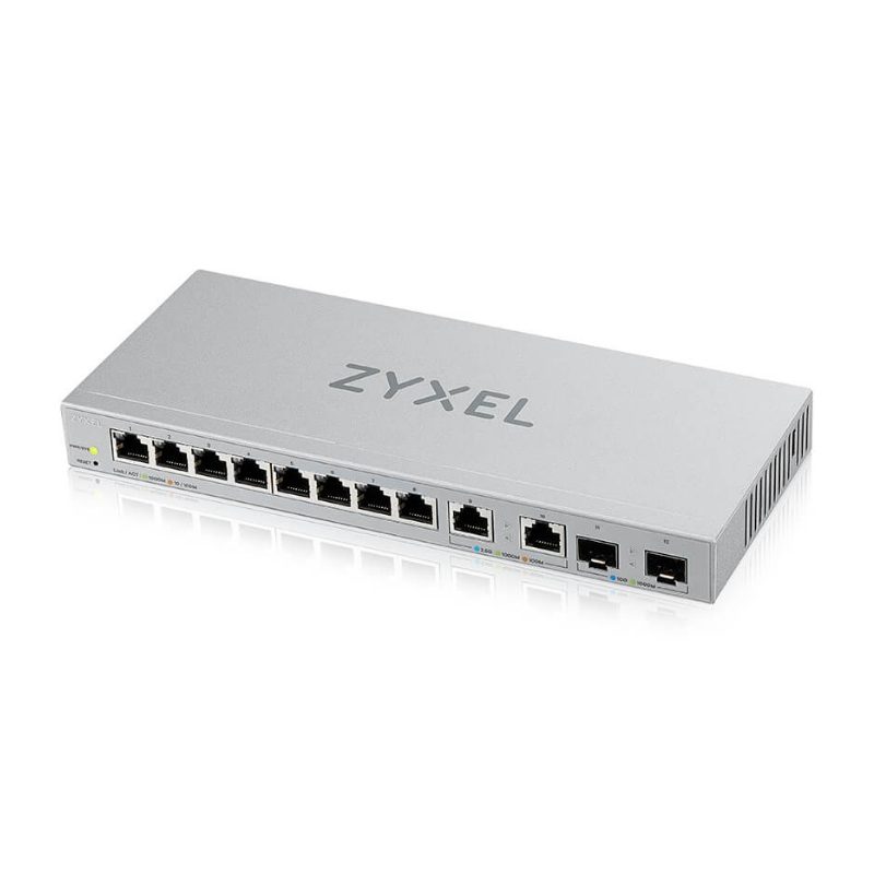 ZyXEL XGS1210-12 v2, 12-портов Gigabit web-управляем суич с 8 порта 1G + 2 порта 2.5G + 2 порта SFP+