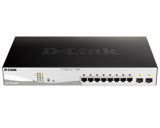 D-Link 10-портов Gigabit PoE+ Smart Switch с 2 SFP порта, PoE бюджет 130W