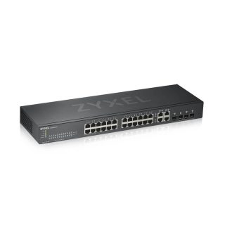 ZyXEL GS1920-24v2, 28 портов смарт управляем суич, 24x Gigabit медни и 4x Gigabit dual pers., хибриден режим, самостоятелен или NebulaFlex Cloud