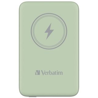 Verbatim MCP-10GN Power Pack 10000 mAh с USB-C PD 20W / Безжично магнитно зареждане 15W Зелен
