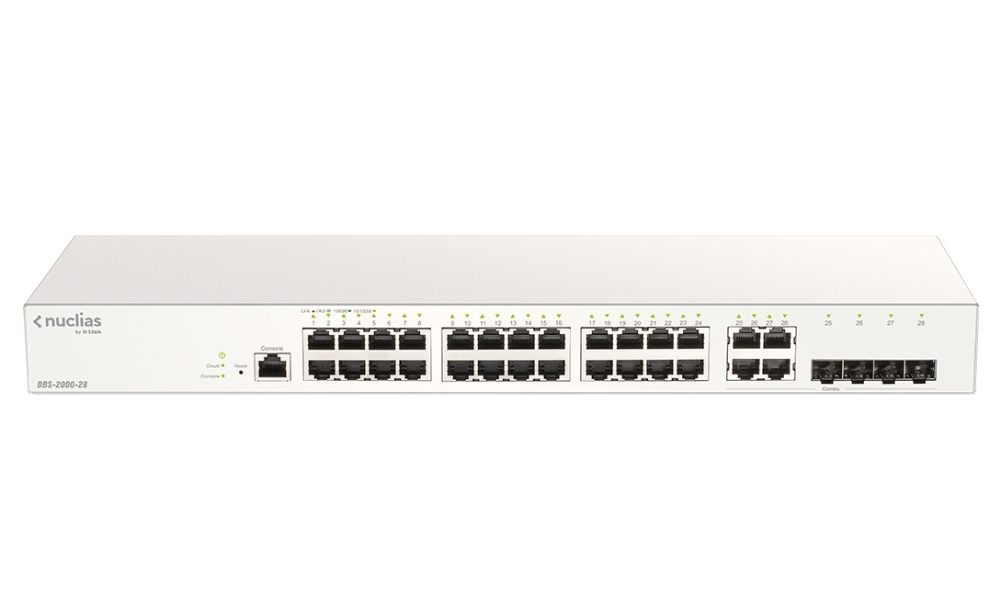 D-Link 28-портов Gigabit Nuclias Smart Managed switch с 4x 1G комбо порта (с 1-годишен лиценз)