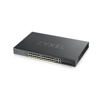 ZyXEL GS1920-24HPv2, 28 портов смарт управляем суич, 24x Gigabit медни и 4x Gigabit dual pers., хибриден режим, самостоятелен или NebulaFlex Cloud