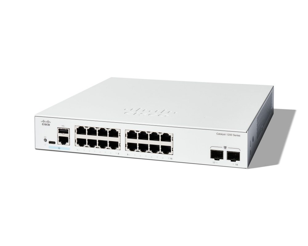 Cisco Catalyst 1200 комутатор с 16 порта GE, 2x1G SFP