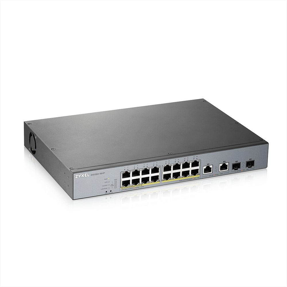 ZyXEL GS1350-18HP, 18-портов управляем CCTV PoE комутатор, long range, 250W