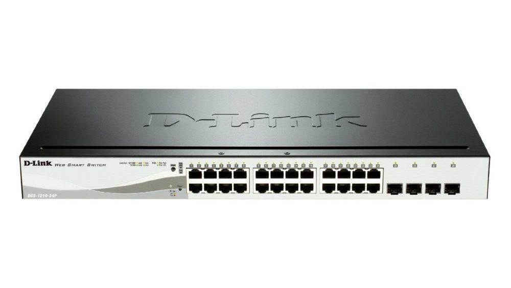 D-Link 24 PoE 10/100/1000 Base-T порта + 4 SFP