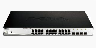 D-Link 28-портов Gigabit PoE+ Smart Switch с 4 SFP порта