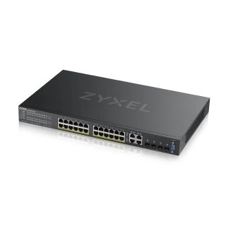 ZyXEL GS2220-28HP, EU регион, 24-портов GbE L2 PoE суич с GbE Uplink (включен 1-годишен лиценз NCC Pro pack)