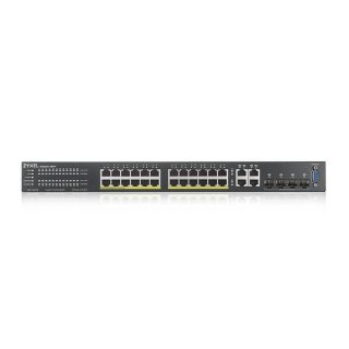 ZyXEL GS2220-28HP, EU регион, 24-портов GbE L2 PoE суич с GbE Uplink (включен 1-годишен лиценз NCC Pro pack)