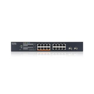 ZyXEL XMG1915-18EP, 16-портов 2.5GbE, 2 SFP+, 8 x PoE++ 180W Smart Switch, хибриден режим, самостоятелен или NebulaFlex Cloud