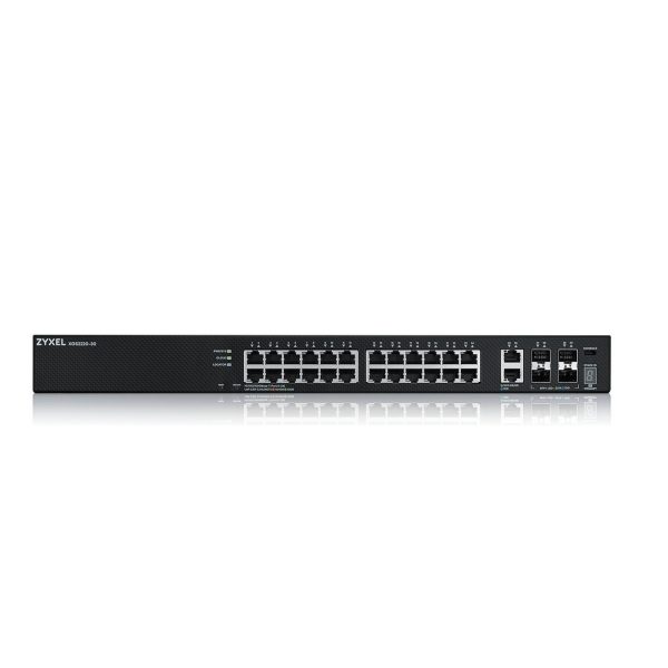 ZyXEL XGS2220-30 L3 Access Switch, 24x1G RJ45 2x10mG RJ45, 4x10G SFP+ Uplink, incl. 1 yr NebulaFlex Pro
