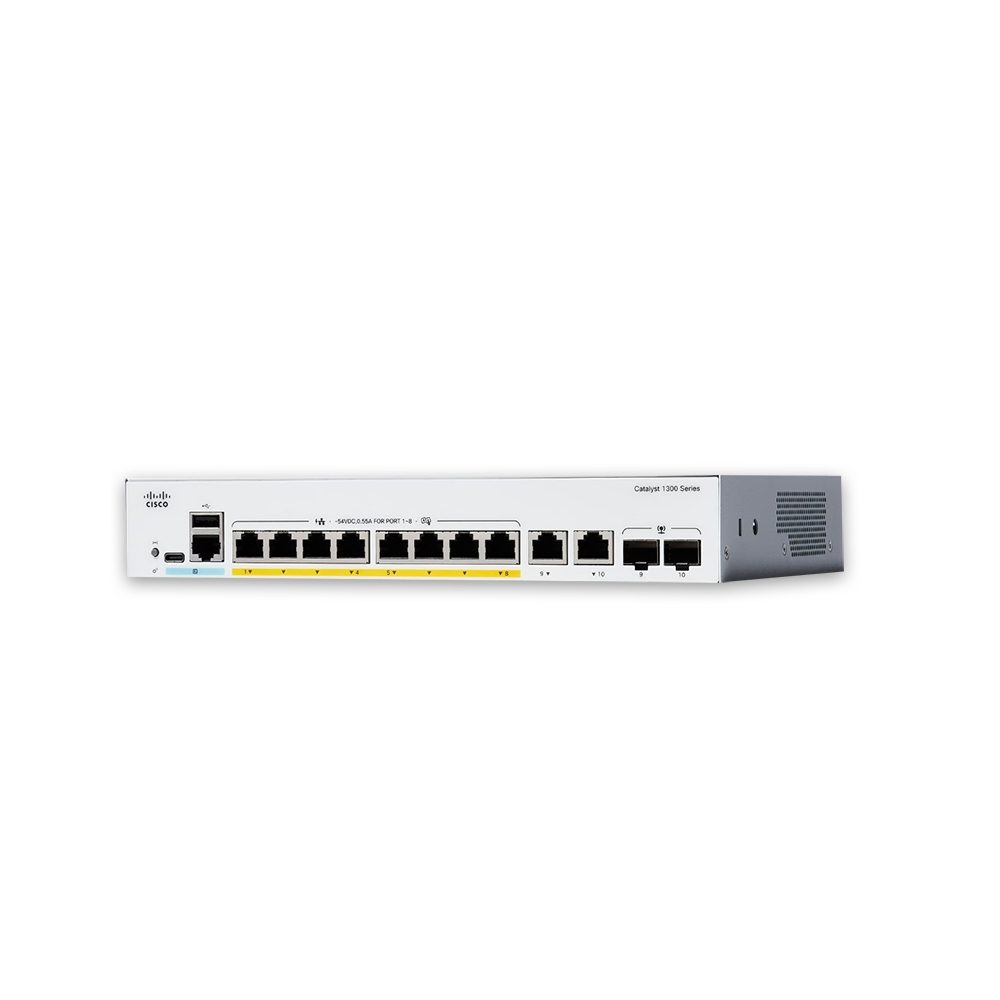 Комутатор Cisco Catalyst 1300 8-port GE, Full PoE, 2x1G Combo