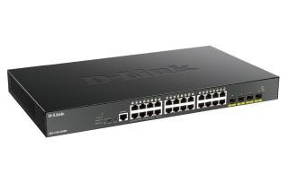 D-Link управляем комутатор 24 порта Gigabit PoE с 4 порта 10G SFP+, 370W