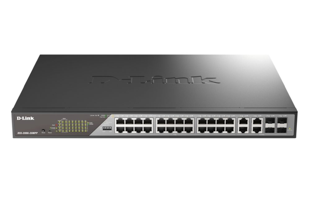 D-Link 28-портов Gigabit Ethernet PoE++ комутатор за видеонаблюдение