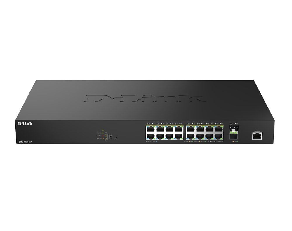 D-Link управляем комутатор 16 порта 2.5Gbps PoE(90W) + 2 порта 10G SFP+
