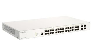 D-Link 28-портов Gigabit PoE+ Nuclias Smart Managed комутатор с 4x 1G Combo порта, 370W (с 1-годишен лиценз)